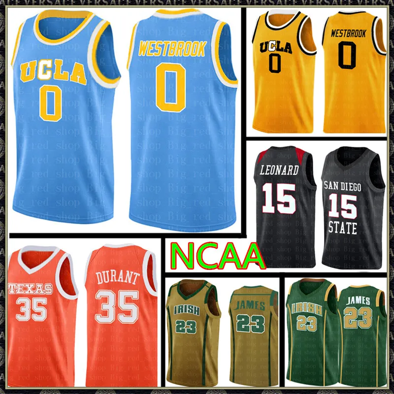 UCLA Russell 0 Westbrook Reggie 31 Miller Jersey NCAA University Kawhi 15 Leonard رخيصة بالجملة قمصان كرة السلة التطريز الشعارات