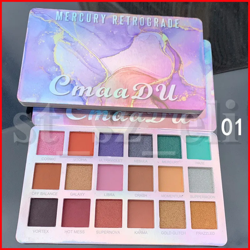 CMAADU Eye Makeup Mercury Rereograde 18 Цветов Тени для век Теней для теней для теней для теней для теней для глаз составляют обнаженные EVA Shimmer Matte Shadows 2 стилей