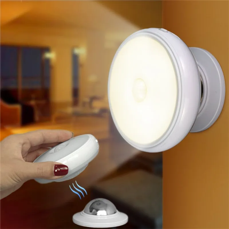 Motion Sensor Led Night Light USB Uppladdningsbar 360 graders roterande LED-säkerhet vägglampa för sovrum trappa kök toalettljus