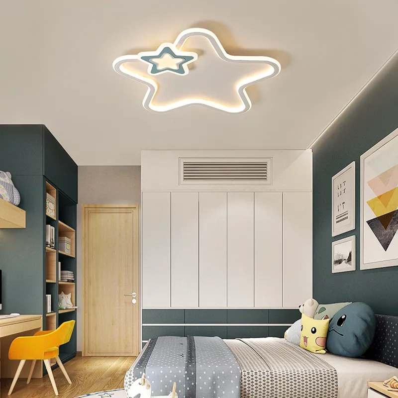 Contemporary LED Star Childrens Ceiling Lights For Bedroom, Kids Room Black  And White, Ideal For Boys And Girls From Cuyer, $140.55