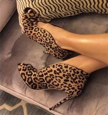 Womens Velvet Peep Toe Ankle Boots, Sexy Open Toe High Heel
