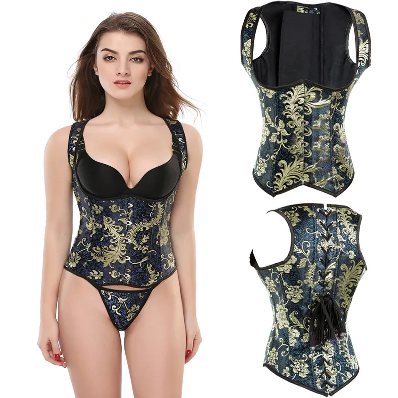 Plus Size Jacquard Halterneck Postpartum Corset Vest With Padded