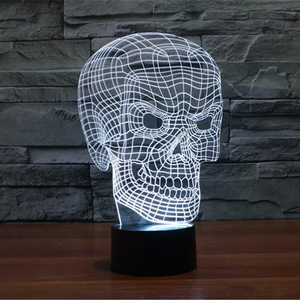 Totenkopf Mit Wütendem Gesicht, 3D Nachtlicht, Optische Täuschung, Visuelle  Lampen Für Weihnachten, Halloween, Geschenke, Elstey 7 Farben Touch Tisch  Schreibtischlampe Du 12,25 €