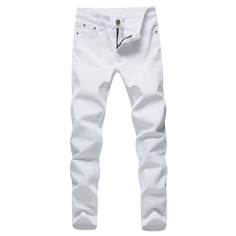 Мужчины растягивают джинсы мода белые джинсовые брюки для мужских весенних и осенних ретро-брюк повседневные мужские джинсы Размер 27-36