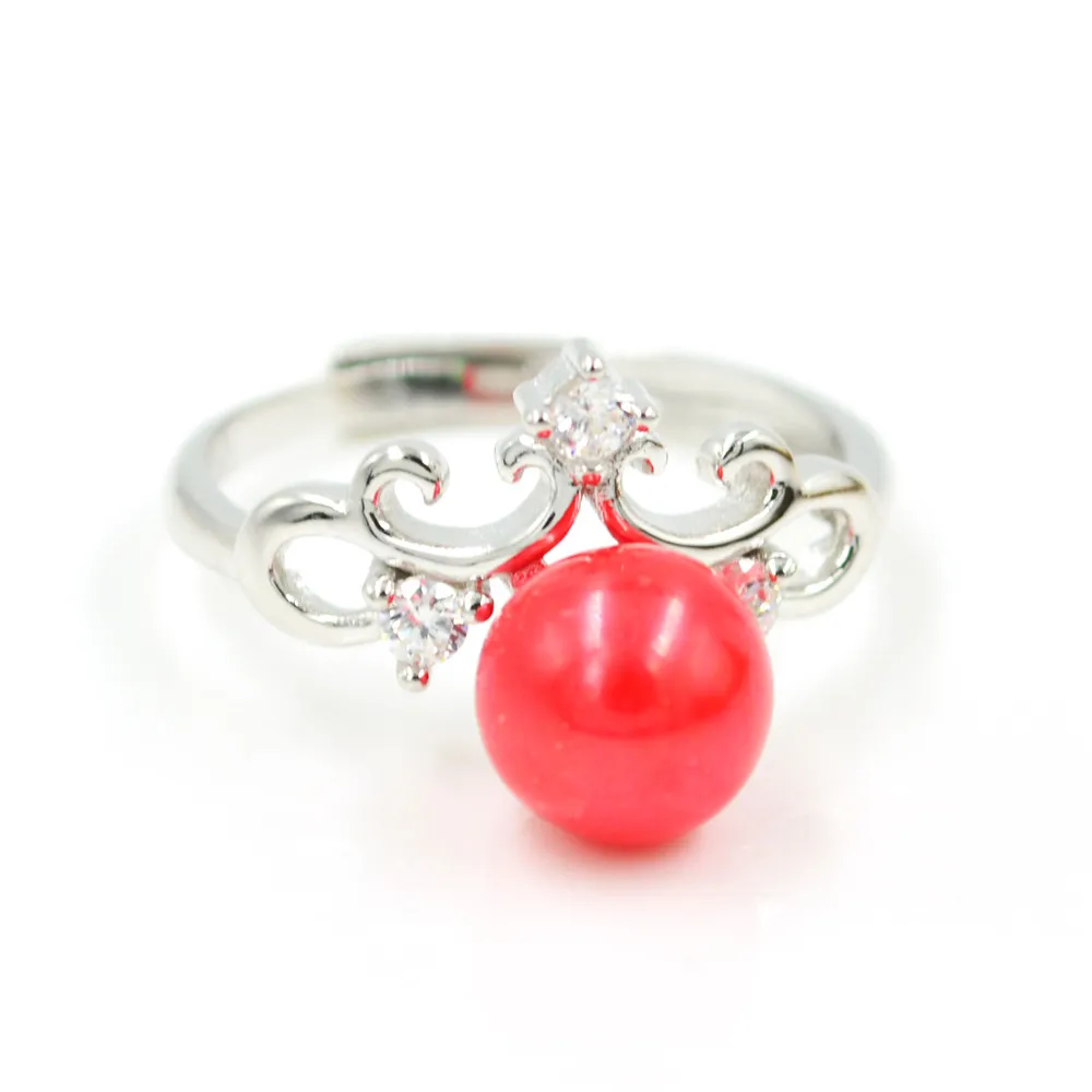 New Design Ring Fittings Female Pearl S925 Sterling Silver Crown Ring