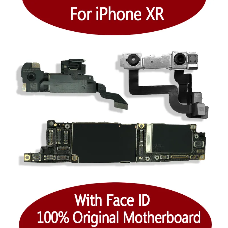 Per iPhone XR 100% bordo sbloccato originale scheda madre con Face ID 64GB 128GB IOS Logic Con I Chip completa Mainboard Per Sostituire