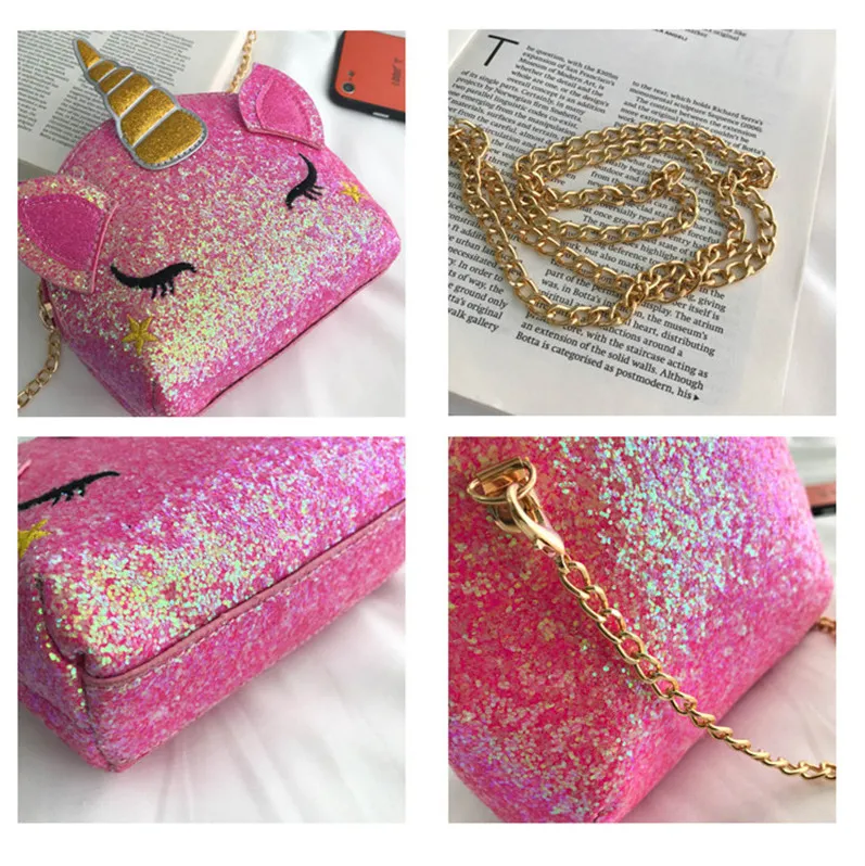 Unicorn Glitter Crossbody Purse Cute Unicorn Bags For Girls Glitter