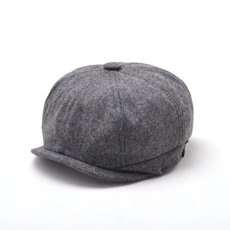 Wool Octagonal Cap Newsboy Beret Hat For Men's Mane Dad Ivy Caps Golf Driving Flat Cabbie Flat Hats Autumn Winter Peaky Blind283V