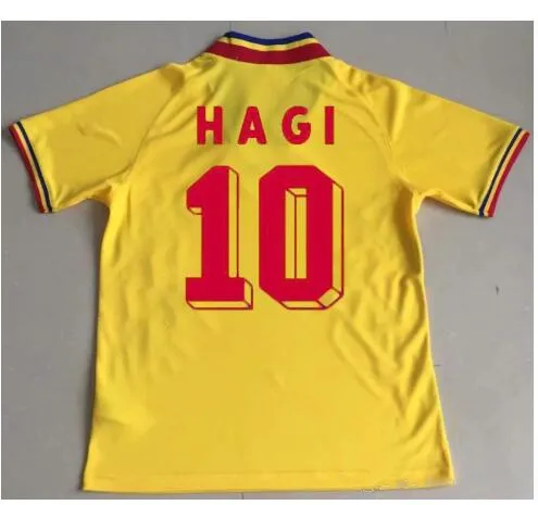 retro 1994 Roemenië Voetbalshirts 6 CHIRICHES 10 MAXIM Home Red Road Away Geel jersey Voetbalshirt Uniformen