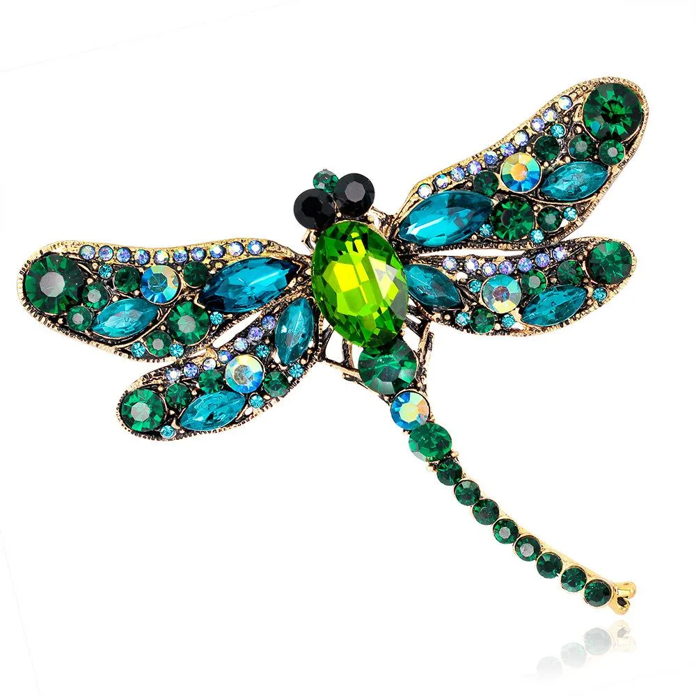 2019 nuova moda vintage cristallo smalto libellula spille gioielli per le donne regali gioielli femminili