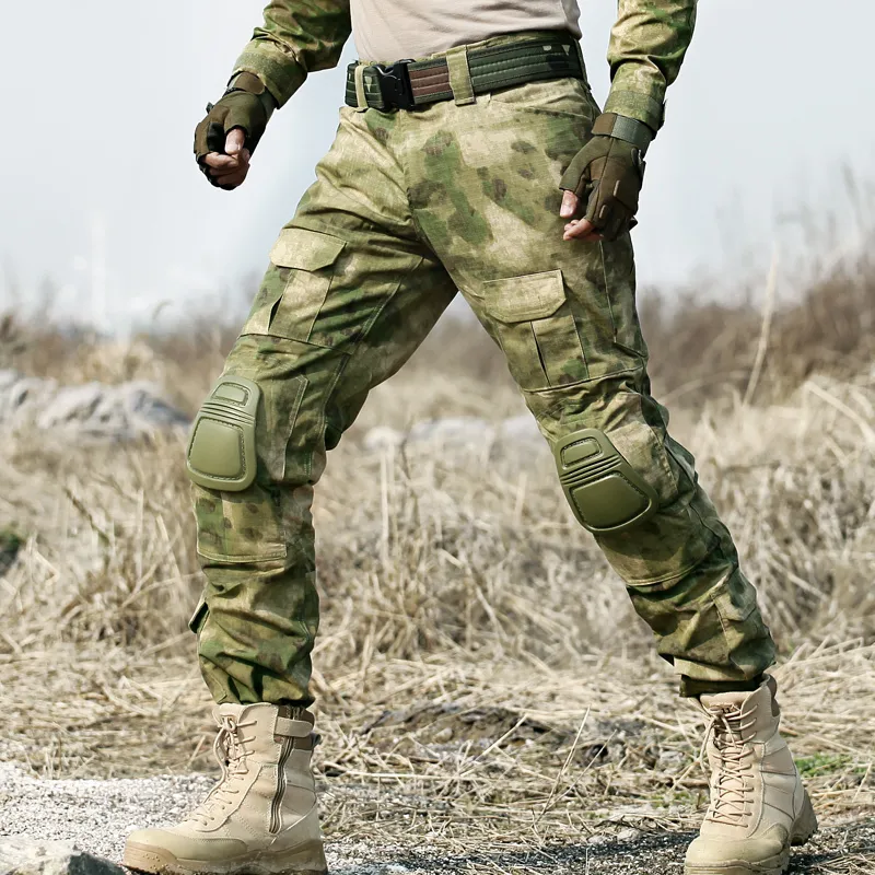 HANWILD Camicia Uniforme Tattica Da Uomo Pantaloni Da Caccia Da  Combattimento Militare Con Ginocchiere Abbigliamento Da Allenamento  Mimetico S19 Da 66,11 €