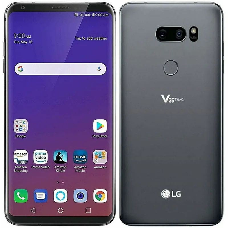 الأصل LG V35 شيء becouse لاني 6.0 "بوصة الهاتف 6GB 64GB الثماني النواة كاميرا مزدوجة بصمة مقفلة مجدد موبايل