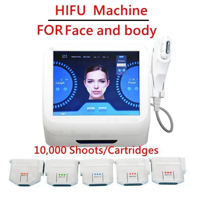 Byte patroner 10000 Skott för hög intensitet Fokuserad Ultraljud Hifu Machine Face Hud Lyftande rynkborttagning Anti Aging DHL