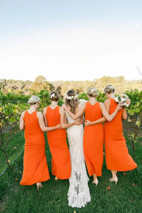 orange wedding dress