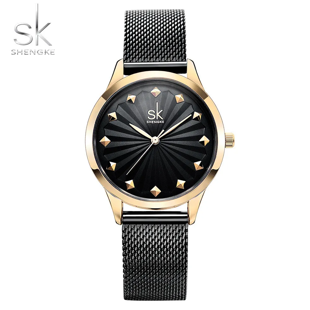 CWP 2021 Shengke Women Watch Quartz Top Quality Fashion Wristwatches Ladies Giftio Relogio Feminino Mesh Band Lady