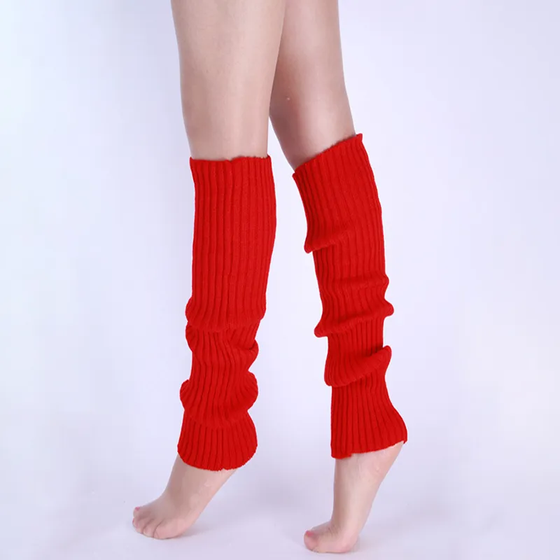 Knit Ribbed Thick Knit Leg Warmers For Women Solid Color Knee