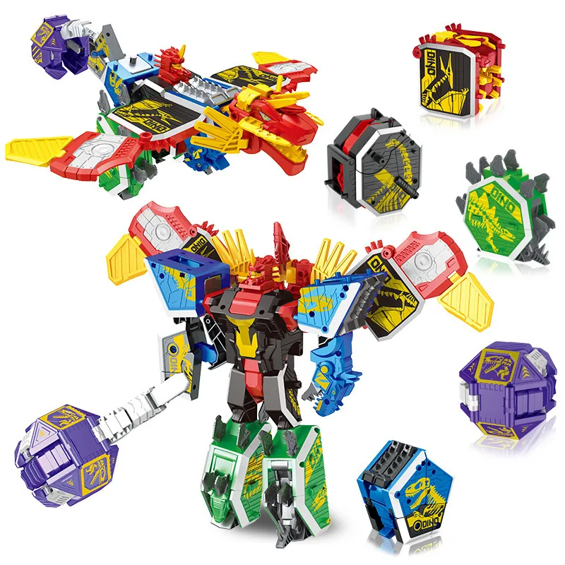 2020 Neue Kinder Transformation Spielzeug Montage Dinosaurier Rangers 5 in 1 Verformung Roboter Modell Junge Geburtstagsgeschenke