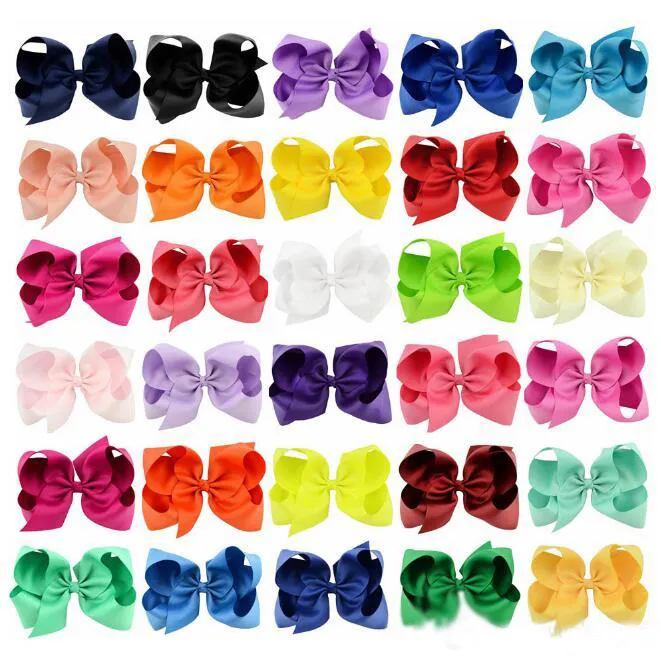 40Colors اختر 6 بوصة BIBY BIG BOY HEARBOWS BIRDER BLAYS BOWS BOWS مع Barrettes 15 سم 12 سم