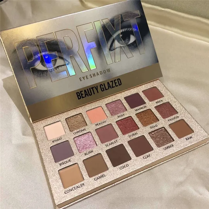 لوحة ظلال عيون جديدة من Beauty Glazed Perfixt 18 لونًا لعام 2019 غير لامعة ومعدنية ، Epacket