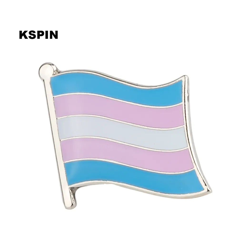 Transseksüel gurur Bayrak Şekli Rozetleri Bayrak Rozeti Bayrağı Yaka Pin Giysi Için Sırt Çantası Pimleri Üzerinde XY0325