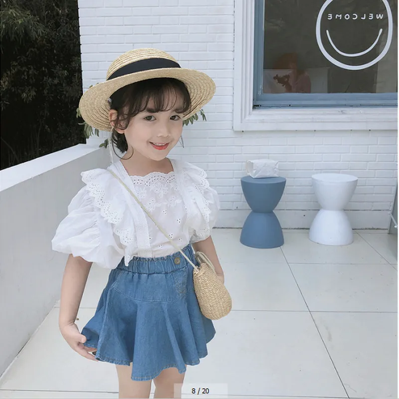 White denim skirt toddler cheap