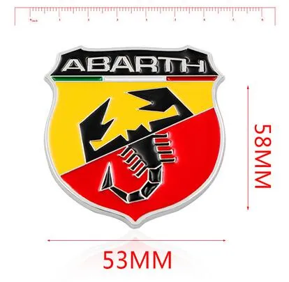 INSIGNE MÉTAL 3D Fiat Abarth Logo Emblème Autocollant Graphique 500 595
