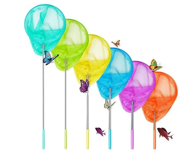butterfly fish net Coopay 4 Pieces Fishing Catching Bug Nets Beach Toys for Kids Outdoor Playing (Blue, Red, Orange, Green) : Toys & Games Includes floating butterfly net 24 handle with 12 diameter hoop Kids Telescopic Butterfly Fishing Nets