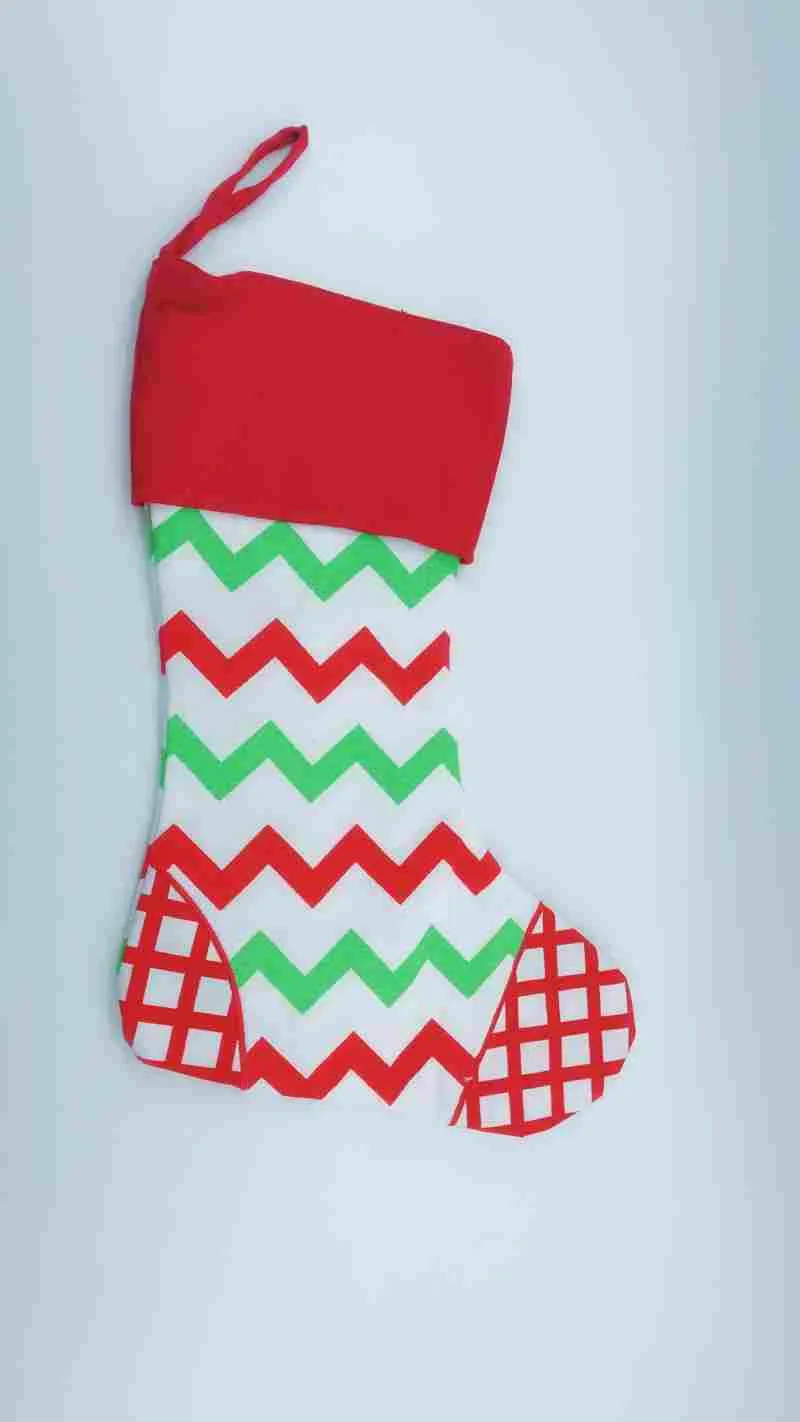 Christmas Gifts Bags Xmas  Striple Sock Wrap Bag Ornaments Decorative Drawstring Stocking Bags Decorations 