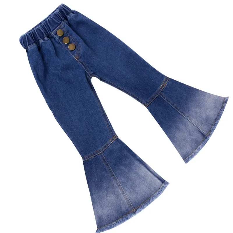 Ins baby broek meisjes flare broek denim meisje jeans bel broek broek brede beenbroek kinderen ontwerper kleding groothandel DHW3805