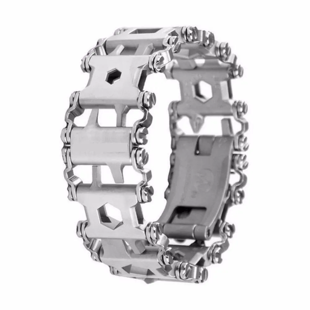 Tread Armband Bandle Chain rostfritt stål Bangle utomhus Bolt Driver Tools Skruvmejsel Nödsats Travel bärbar multitool