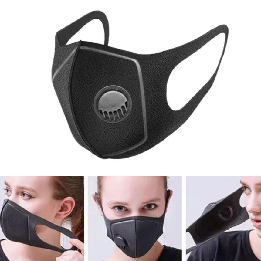 Maschere da ciclismo Maschere antipolvere per la bocca Maschere lavabili riutilizzabili con filtro al carbone Maschera per il viso da ciclismo Colore nero Spedizione gratuita DHL