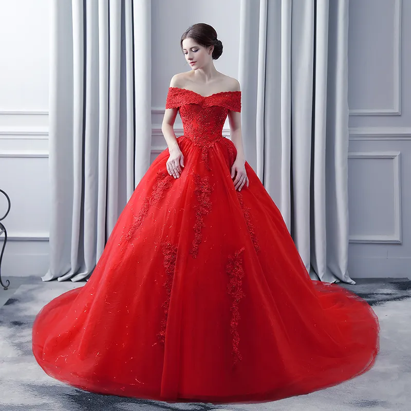 Sweetheart Wedding Dresses Sequins Red Prom Party Gown Bh12 - China Wedding  Dresses and Bridal Dress price | Made-in-China.com