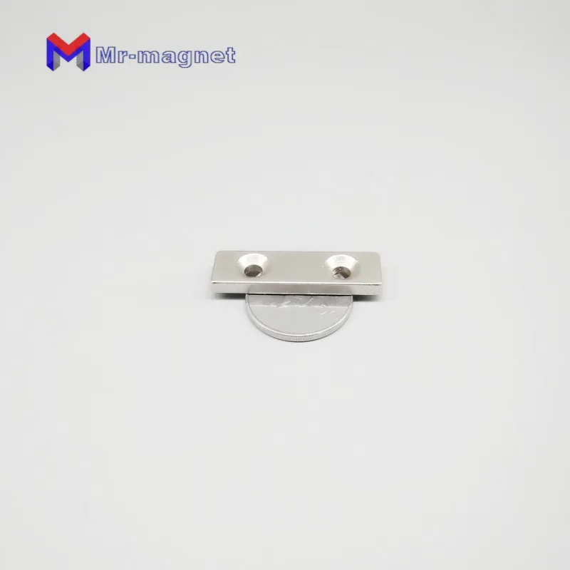 10 pz 40x10x4mm magnete n35 40mmx 10mmx 4mm con foro svasato forte potente blocco permanente magneti al neodimio di terre rare 40104mm 5mm