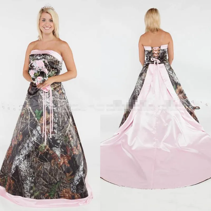 Glamorous Camo A Line Wedding Dresses Pink Satin... From Veralove999, $134.12 | DHgate.Com Glamorous Camo A Line Wedding Dresses Pink Satin... From Veralove999, $134.12 | DHgate.Com