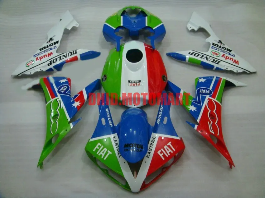 Pełny zestaw zbiornika do Yamaha YZFR1 04 05 06 YZF R1 2004 2005 2006 YZF1000 ABS Red Green Blue Fairings Set + Gifts YD18