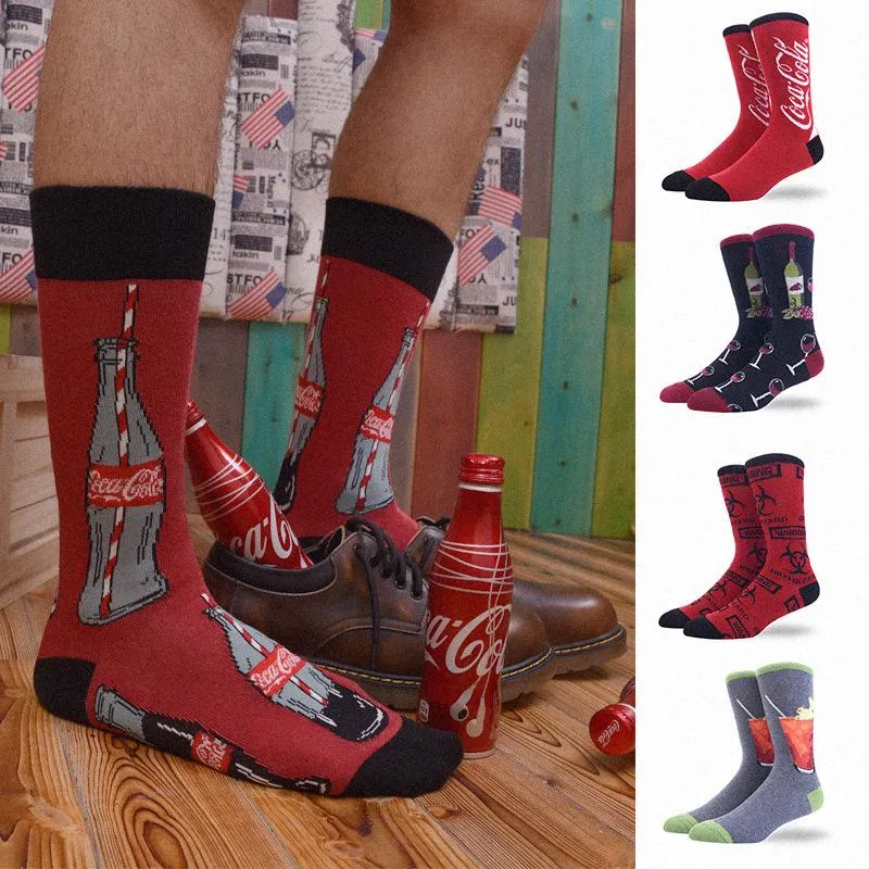 MODA MULAYA Nieuwe Collectie Heren Sokken Mannen 100% Gekamd Katoen Harajuku Novelty Mens Happy Socks Mannelijke Crew Funky Happy Socks for Man