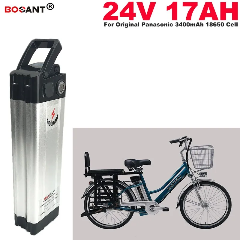 E-bike bateria de lítio 24v 17Ah para Bafang BBS02 250W 350W 500W motor elétrico bicicleta 24V bateria para celular Panasonic + Charger 2A