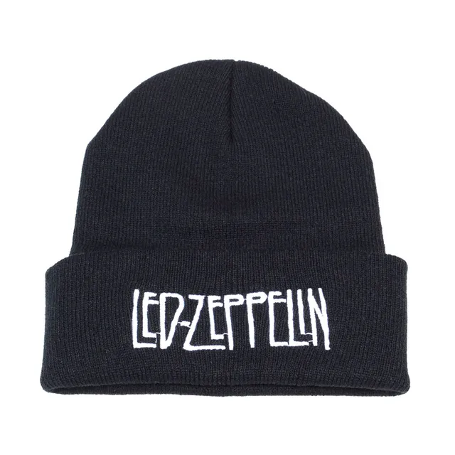Led Band Zeppelin Rock Hat Knitted Folk Rock Cap Beanie Punk Letter