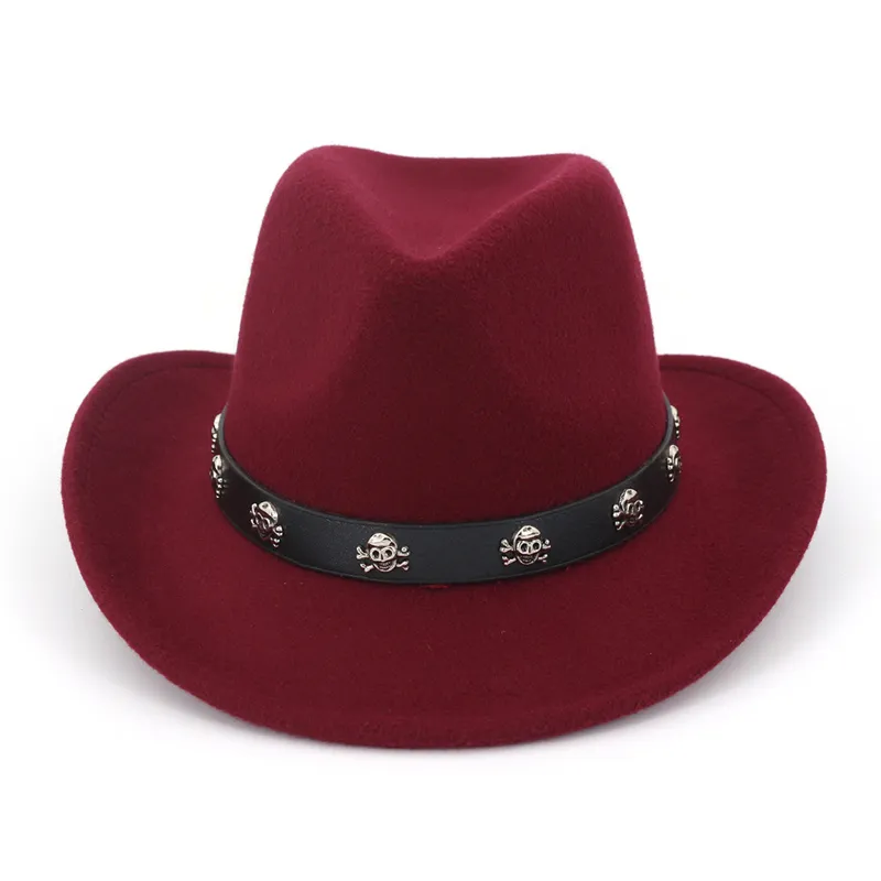 Wide Brim Fedora Hat Wool Felt Cowboy Western Style... From  display picture 1