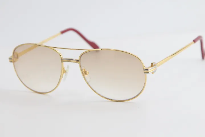 Hochwertige, verkaufende Mode-Metall-Sonnenbrille, klassische Piloten-Metallrahmen, einfache Freizeit-Schnittbrille, Gold-Silber-Designer-Brille