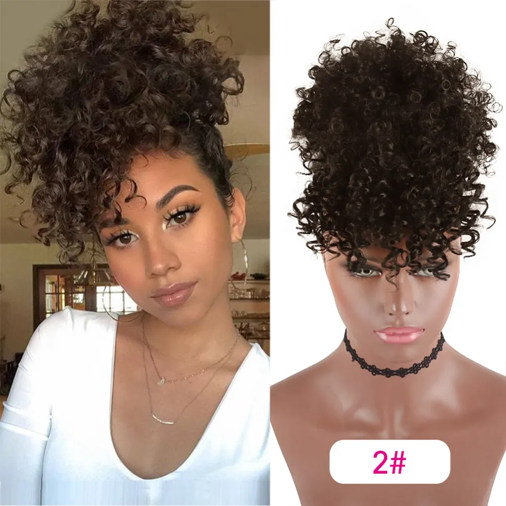 Warp Warp Cabeleireiro Cabelo Sintético Clipe em Extensão de Cabelo Afro Kinky Curly Instant Drawstring Afro-americano