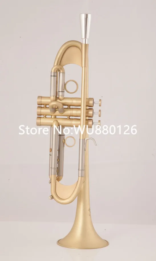 Instrumento de bronze BB Trumpet TR-305G Falling Tune Bocal Bocal Banhado A Ouro Profissional Musical com Caso, Acessórios Glover