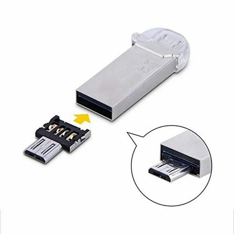 1000pcs 휴대용 미니 USB 플래시 디스크 U 디스크 5pin 마이크로 USB OTG 케이블 어댑터 변환기 Xiaomi HTC 삼성 Huawei 태블릿 카보