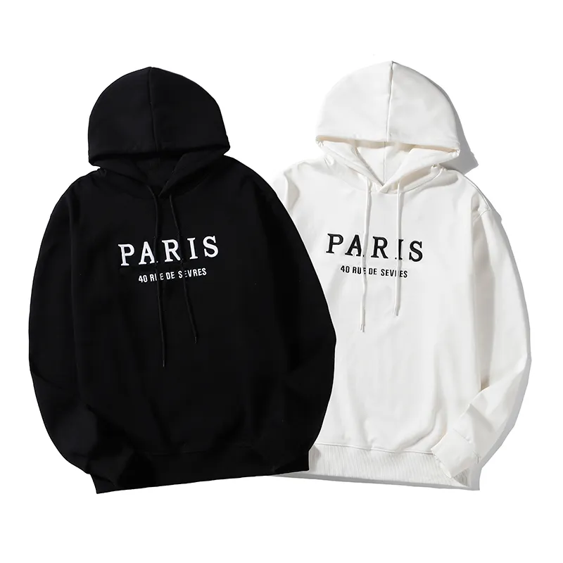 2020 Mens Hoodies Homens Mulheres de Alta Qualidade Casual Paris Bordado Mens Moda Moda Pullover Manga Comprida Suéter