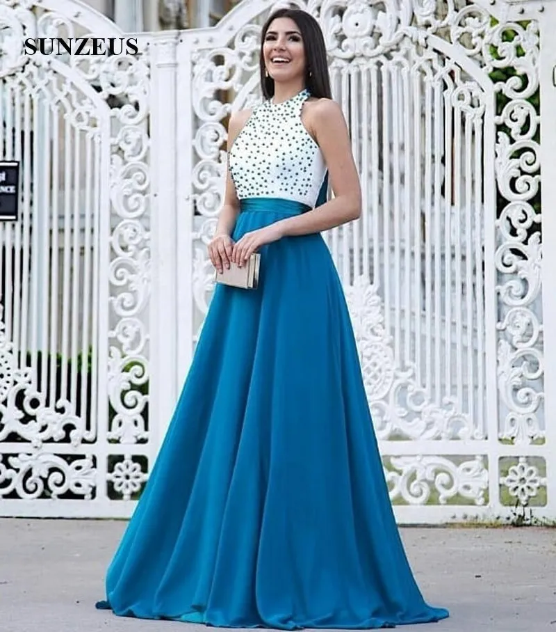 princess polly baby blue dress Pearls Bridesmaid Gowns A-line Halter Neck Floor-Length Blue Chiffon  Wedding Guest Dress from Dhgate Bridesmaid Dress