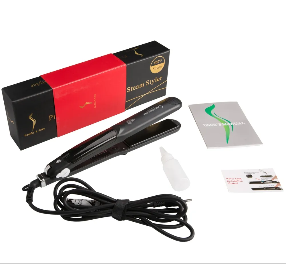 Professional Steam Hair Straightener Ceramic Vapor Hair Curler