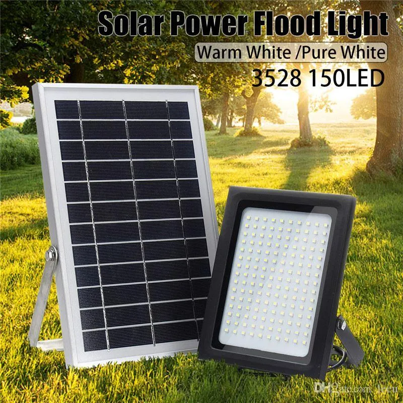 LED Floodlight 150 LED's 3528 Solar Powered Flood Light Sensor Outdoor Garden Path Street Spotlight Beveiliging Lamp Waterdicht