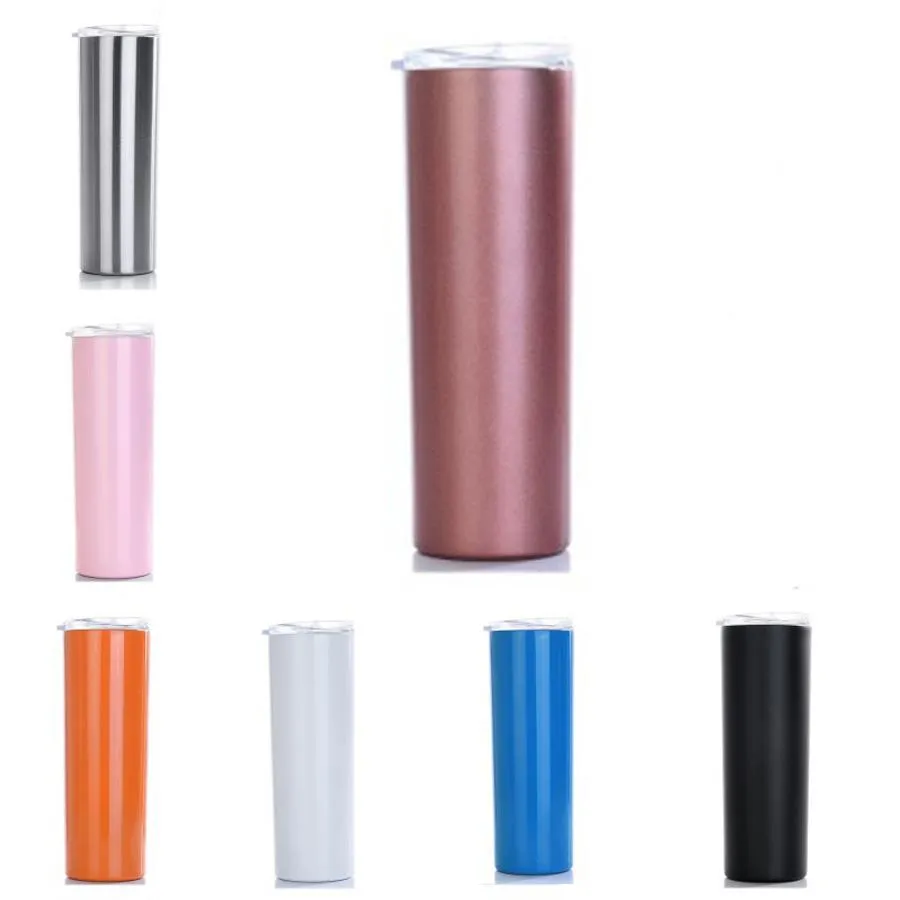 Straw Straight Cup Stainless Steel Thermal Insulation 500ml Double Layer 304 Stainless Steel Sport Large Water Bottles 20oz DH0735