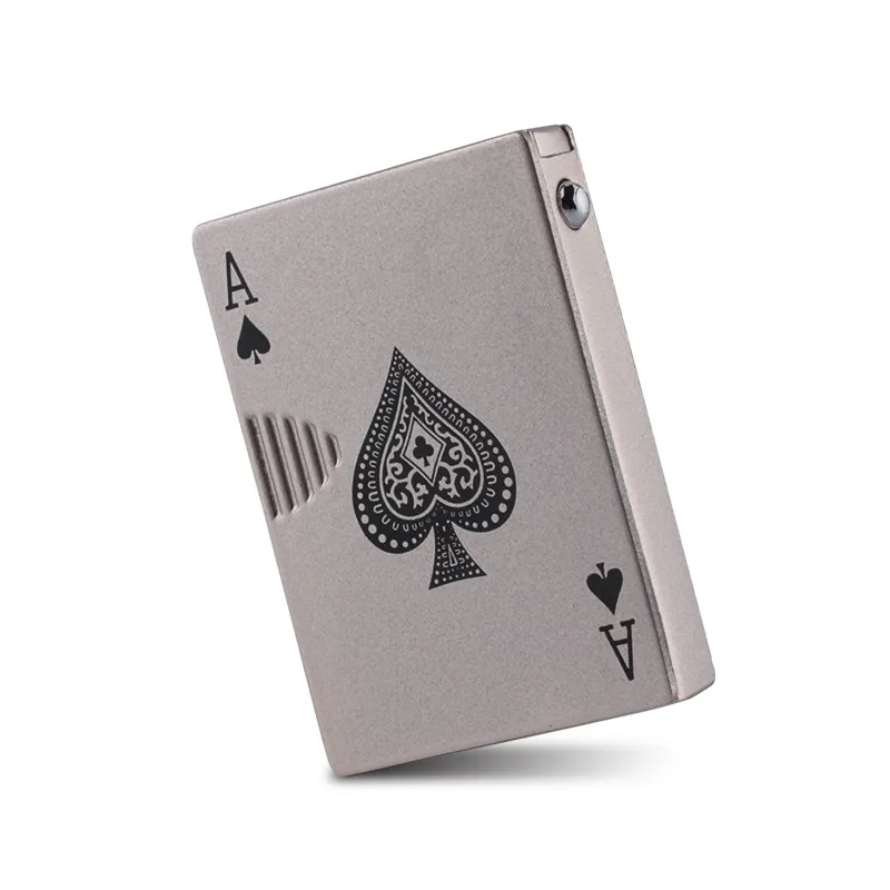 Creative Playing Cards Lighter Gas Windproof Metal Lighter with