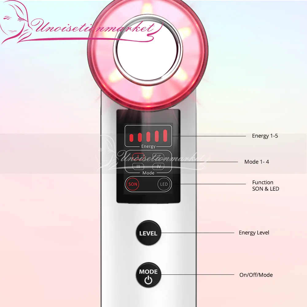 SN9 7 colori Photon Ultrasonic Facial Steamer Ultrasuoni Face Lifting Cura della pelle Cura del viso Apparecchiatura di bellezza Uso domestico